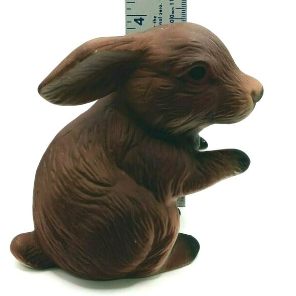 Vintage Bunny Rabbit Figurine Rustic Woodland Farmhouse Easter Cabin Decor - Picture 8 of 9